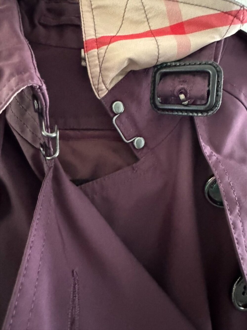 Purple Plum Burberry Trench Coat with Removable Interior - Picture 4 of 13